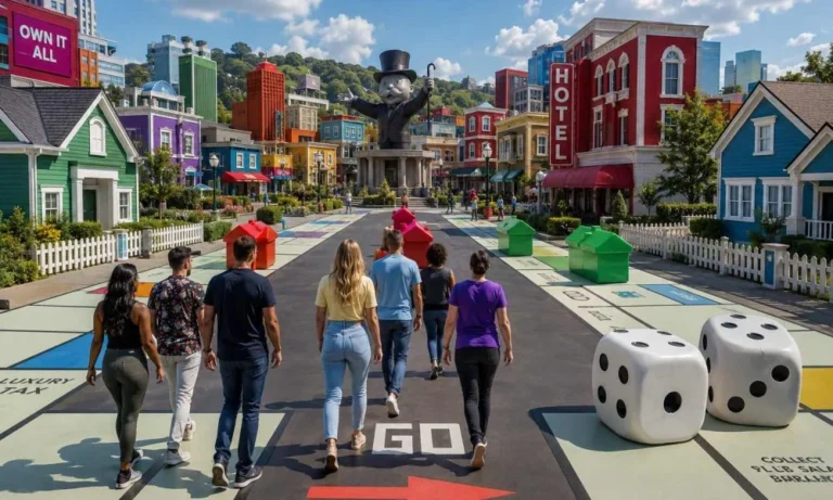 Гігантська версія Monopoly Town Square для реаліті-шоу Монополія Netflix