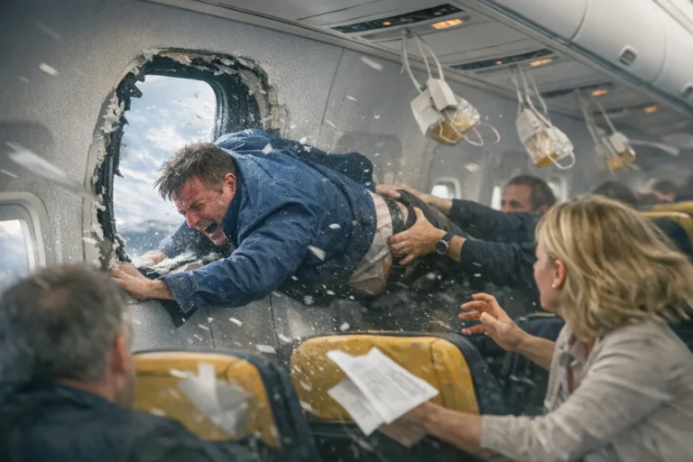 Пасажира Ryanair затягує з розбитого ілюмінатора, дружина тримає за ноги